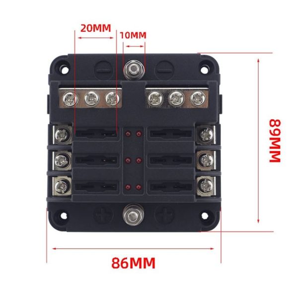 6 Way Fuse Block with 24pcs Fuses and 12pcs Terminals - Image 5