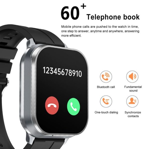 D8 Pro 2.01 inch 2 in 1 Bluetooth Earphone Steel Strap Smart Watch, Support NFC with Cover (Black) - Image 11