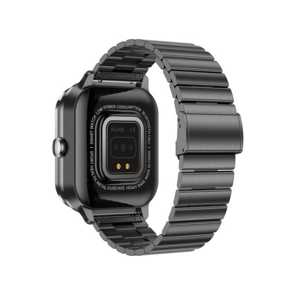 D8 Pro 2.01 inch 2 in 1 Bluetooth Earphone Steel Strap Smart Watch, Support NFC with Cover (Black) - Image 3