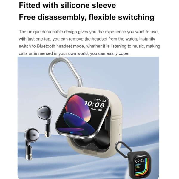 D8 Pro 2.01 inch 2 in 1 Bluetooth Earphone Steel Strap Smart Watch, Support NFC with Cover (Black) - Image 8
