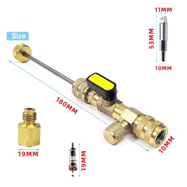 32pcs / Set T6 Air Conditioning Valve Core Remover Installer Tool with Dual Size SAE 1 / 4 and 5 / 16 Ports (Gold) - Image 5