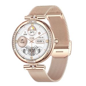 NX17 Pro 1.19 inch AMOLED Screen Steel Strap Smart Watch, Support Health Monitoring / Bluetooth Call (Gold)