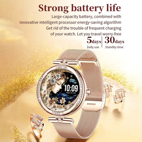 NX17 Pro 1.19 inch AMOLED Screen Steel Strap Smart Watch, Support Health Monitoring / Bluetooth Call (Gold) - Image 13