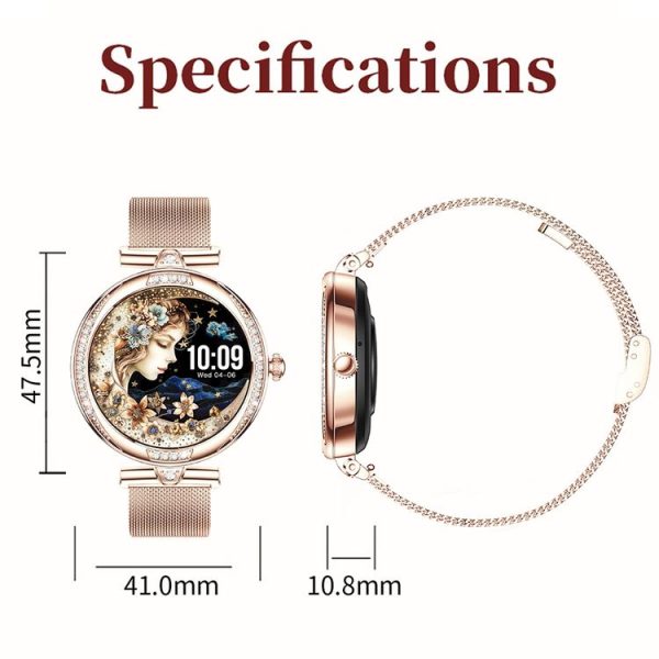 NX17 Pro 1.19 inch AMOLED Screen Steel Strap Smart Watch, Support Health Monitoring / Bluetooth Call (Gold) - Image 14