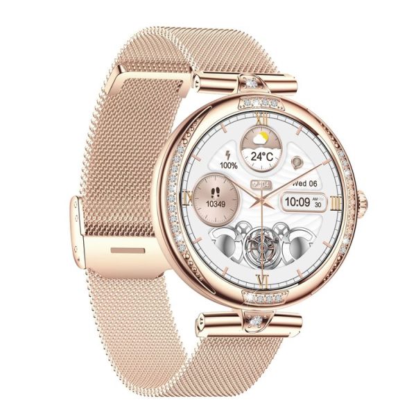 NX17 Pro 1.19 inch AMOLED Screen Steel Strap Smart Watch, Support Health Monitoring / Bluetooth Call (Gold) - Image 2