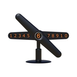 3R-2167 Creative Windmill Rotating Hidden Temporary Car Parking Card (Black)
