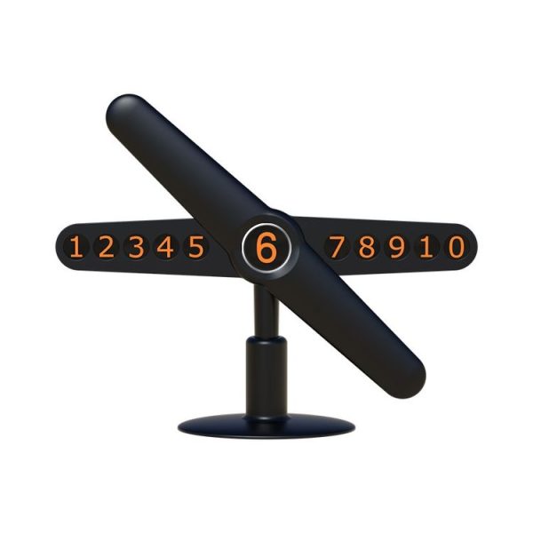 3R-2167 Creative Windmill Rotating Hidden Temporary Car Parking Card (Black)