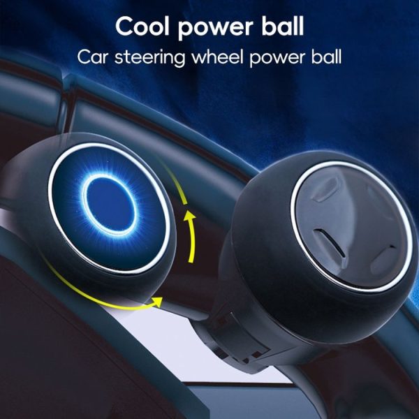 3R-2255 Car Steering Wheel Booster Ball Car Steering Wheel Turning Aid with Light (Black) - Image 2