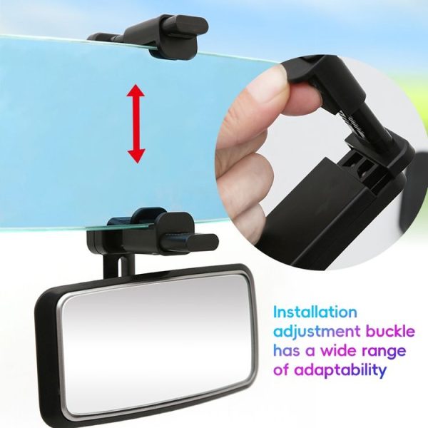 3R-2361 Car Auxiliary Rearview Side Mirror Wide Angle Interior Mirror (Black) - Image 4