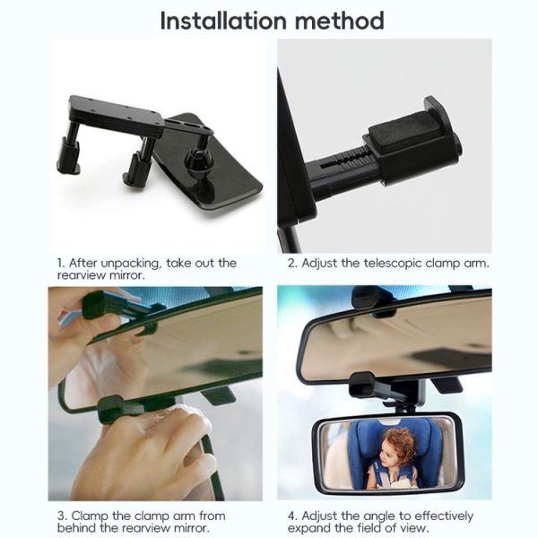 3R-2361 Car Auxiliary Rearview Side Mirror Wide Angle Interior Mirror (Black) - Image 7