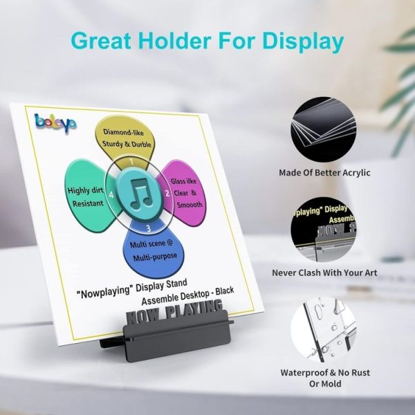 Acrylic Record Book Storage Display Stand (Black) - Image 4