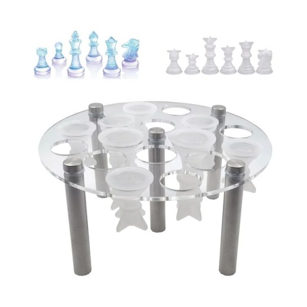 Round Chess Mold Stand Without Silicone Mold (Transparent)