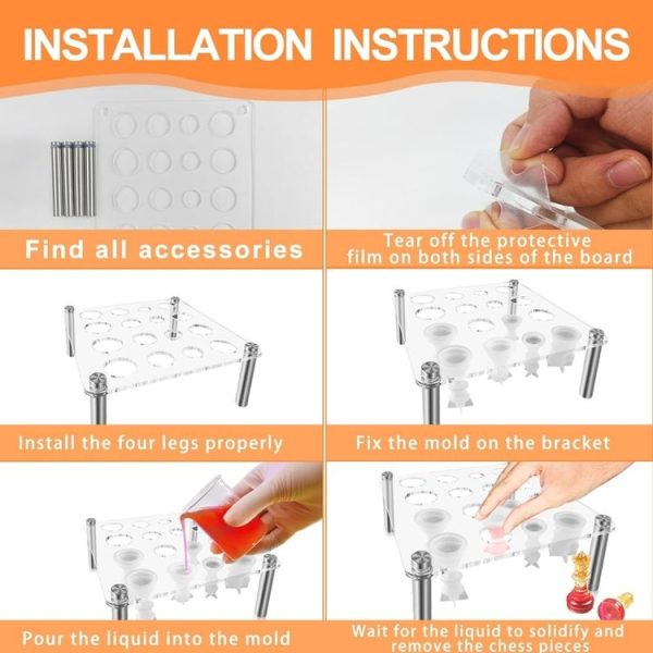 Square Chess Mold Stand Without Silicone Mold (Transparent) - Image 4