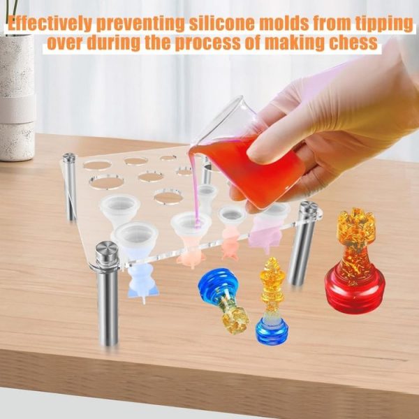 Square Chess Mold Stand Without Silicone Mold (Transparent) - Image 6