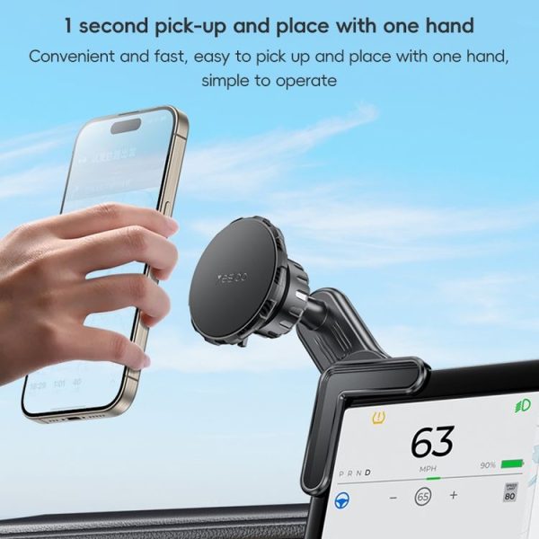 Yesido C212 Car Floating Screen Clip-on Magnetic Phone Holder (Black) - Image 6