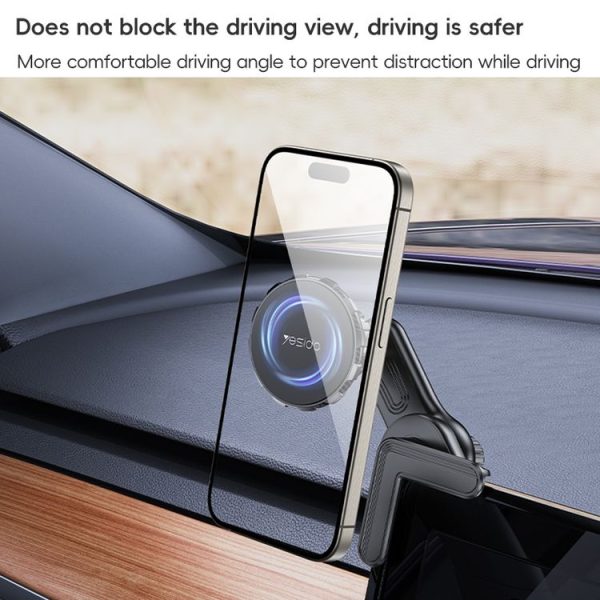 Yesido C212 Car Floating Screen Clip-on Magnetic Phone Holder (Black) - Image 8