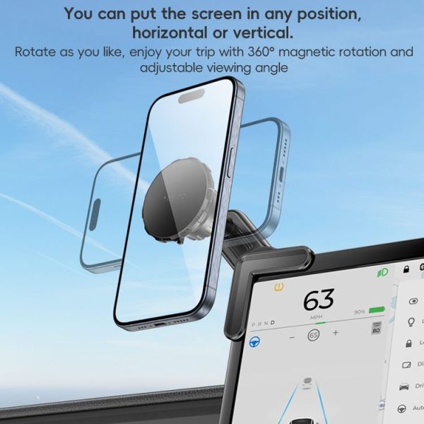 Yesido C212 Car Floating Screen Clip-on Magnetic Phone Holder (Black) - Image 9
