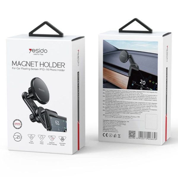 Yesido C213 Car Floating Screen Clip-on MagSafe Magnetic Phone Holder (Black) - Image 11