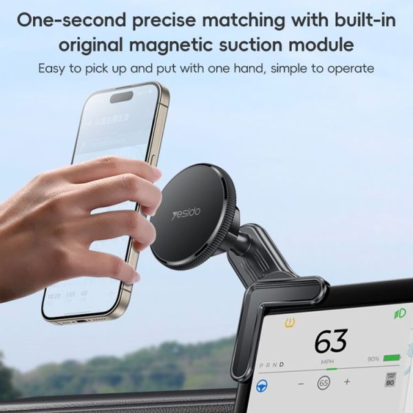 Yesido C213 Car Floating Screen Clip-on MagSafe Magnetic Phone Holder (Black) - Image 3