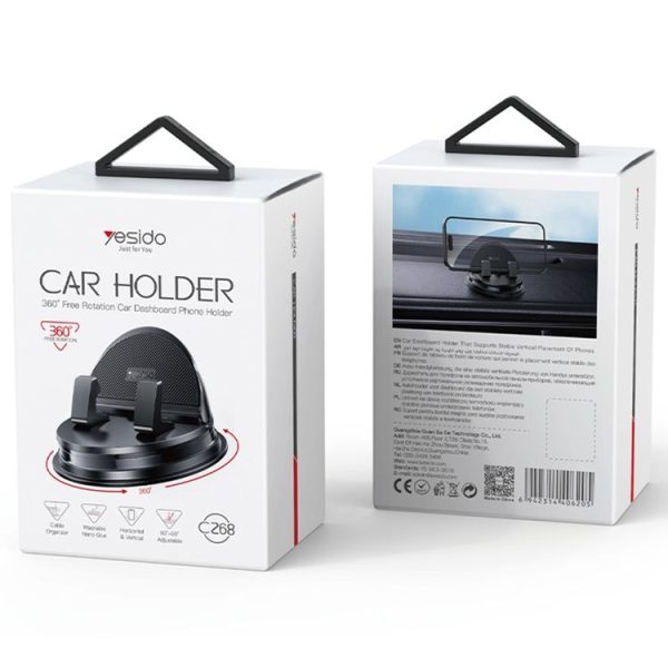 Yesido C268 Car Dashboard 360 Degree Rotating Base Phone Holder (Black) - Image 13