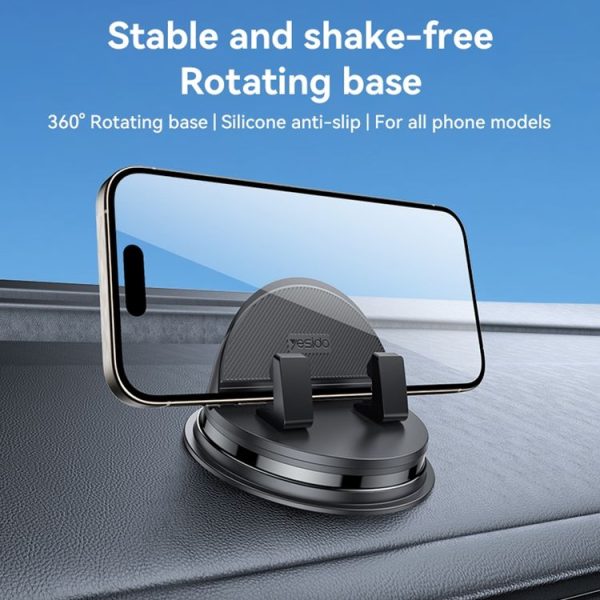 Yesido C268 Car Dashboard 360 Degree Rotating Base Phone Holder (Black) - Image 2