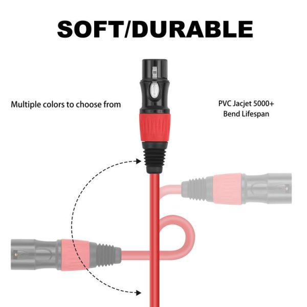 JC1015 XLR 3pin Male to Female Audio Cable, Length: 1m (Orange) - Image 3