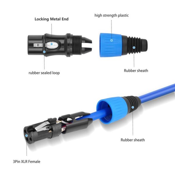 JC1015 XLR 3pin Male to Female Audio Cable, Length: 1m (Orange) - Image 4