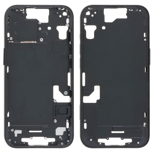 IPhone 15 Middle Frame Bezel Plate with Side Keys + Card Tray, Version: CE EU Version (Black)