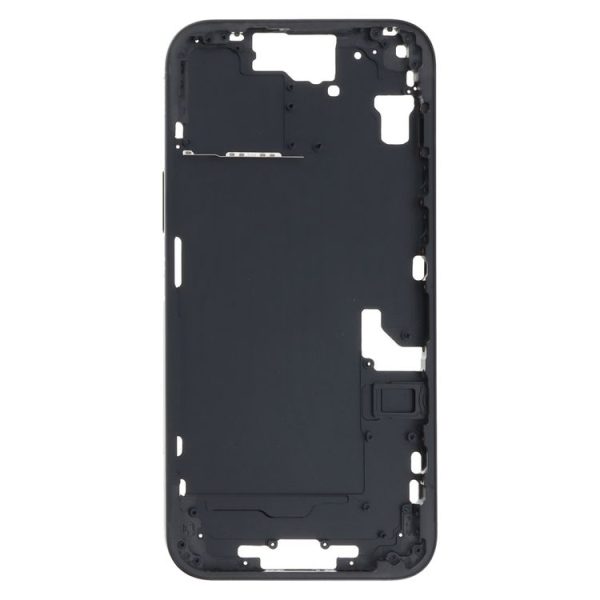 IPhone 15 Plus Middle Frame Bezel Plate with Side Keys + Card Tray, Version: China Version (Black)