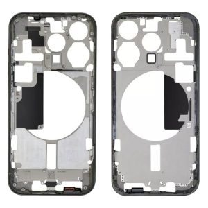 IPhone 15 Pro Middle Frame Bezel Plate with Side Keys + Card Tray, Version: China Version (Black)