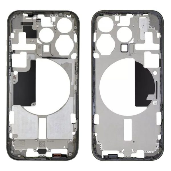 IPhone 15 Pro Middle Frame Bezel Plate with Side Keys + Card Tray, Version: China Version (Black)