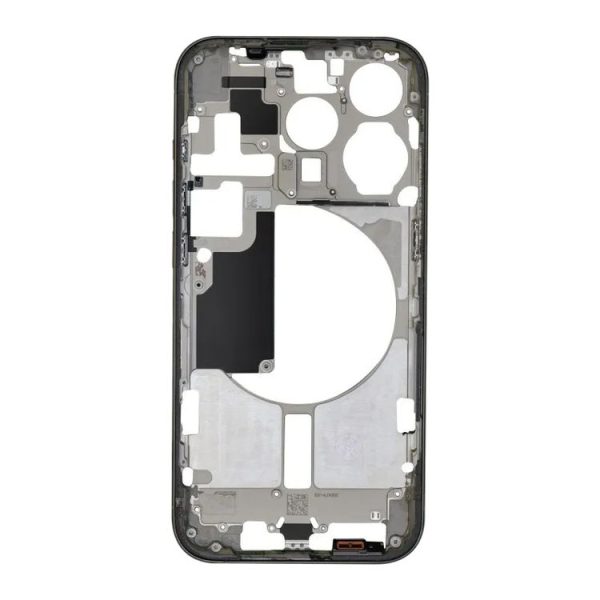IPhone 15 Pro Middle Frame Bezel Plate with Side Keys + Card Tray, Version: China Version (Black) - Image 2