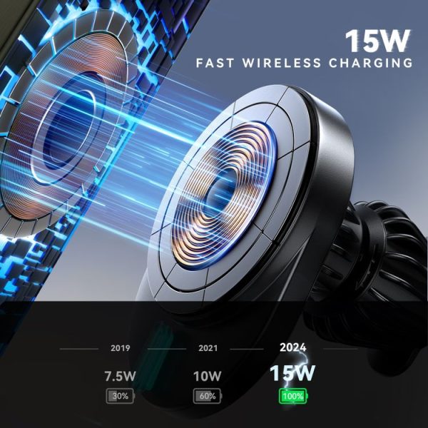 JOYROOM JR-ZS409 Magnetic Car Air Vent Phone Wireless Charging Mount (Black) - Image 3