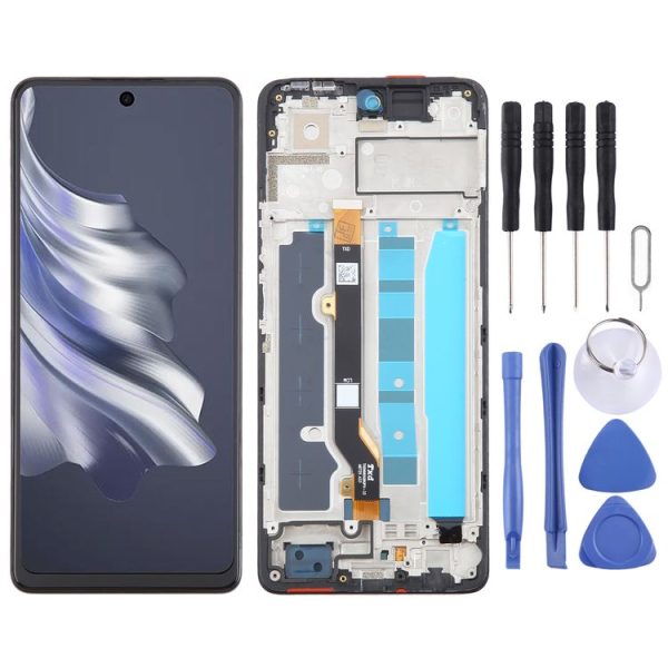Tecno Spark 20 Pro 4G KJ6 OEM LCD Screen Digitizer Full Assembly With Frame