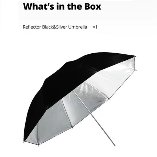 Godox UB002 Photography Studio Reflector Diffuser Umbrella, Size: 33 inch 84cm (Black Silver) - Image 6