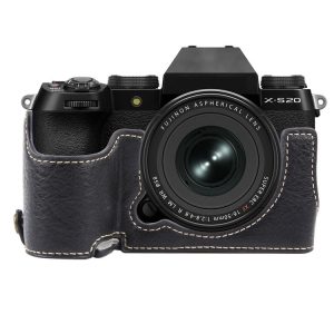 FUJIFILM X-S20 Buffalo Texture PU Leather Camera Half Case Base (Black)