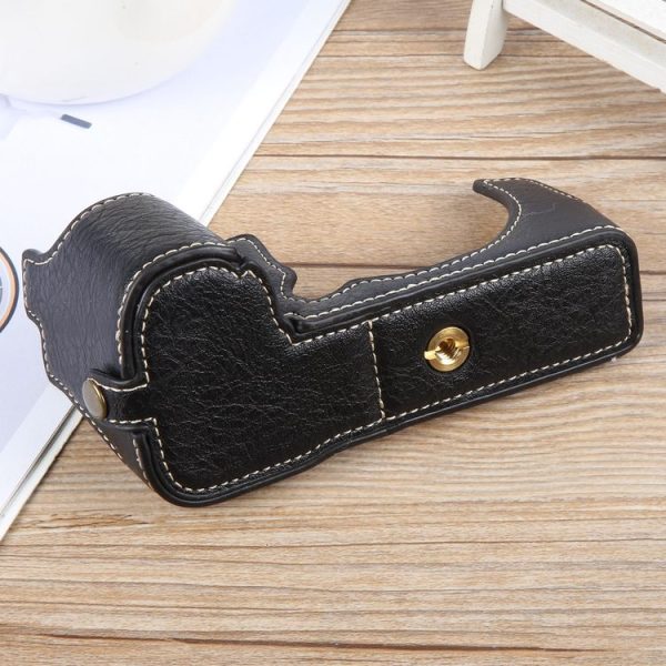 FUJIFILM X-S20 Buffalo Texture PU Leather Camera Half Case Base (Black) - Image 4