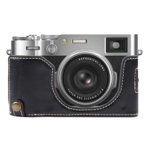FUJIFILM X100VI Glossy PU Leather Camera Half Case Base (Black)