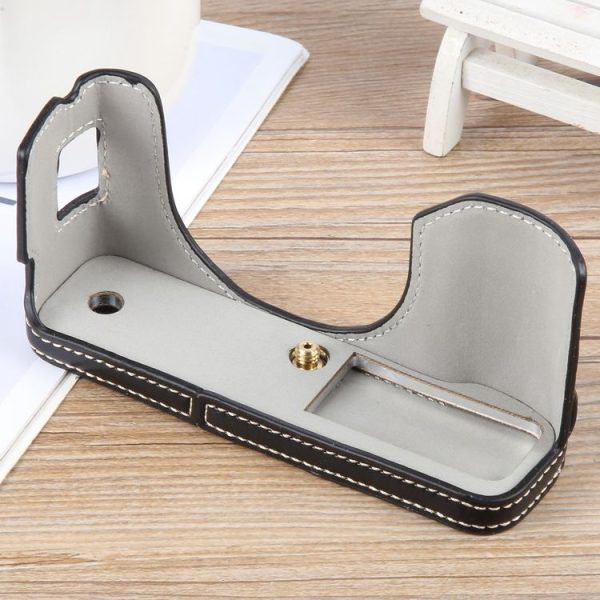 FUJIFILM X100VI Glossy PU Leather Camera Half Case Base (Black) - Image 3