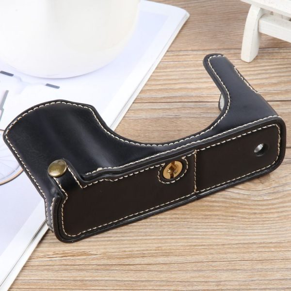 FUJIFILM X100VI Glossy PU Leather Camera Half Case Base (Black) - Image 4