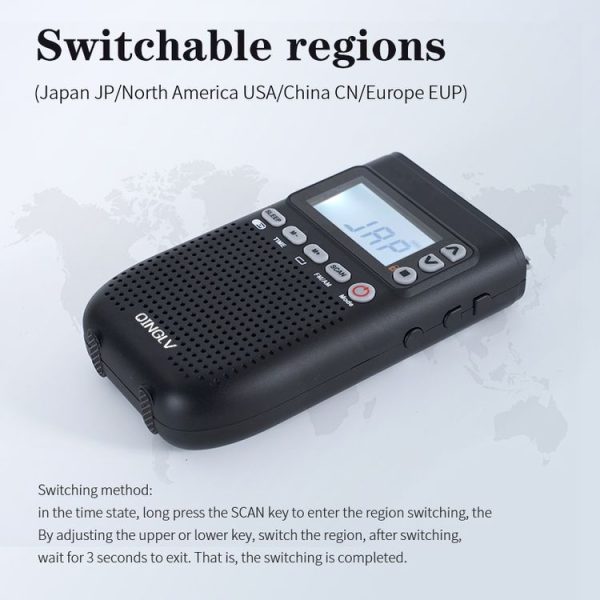 QINGLV QL-518 Portable Bluetooth Transmitter Radio Support FM / AM / MP3 (Black) - Image 4