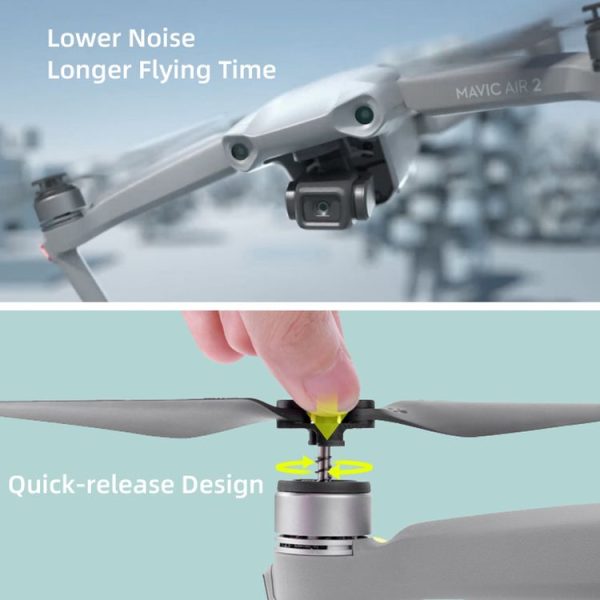2 Pairs Sunnylife 7238F-2 For DJI Mavic Air 2 / Air 2S Low Noise Quick-release Propellers (Silver) - Image 8