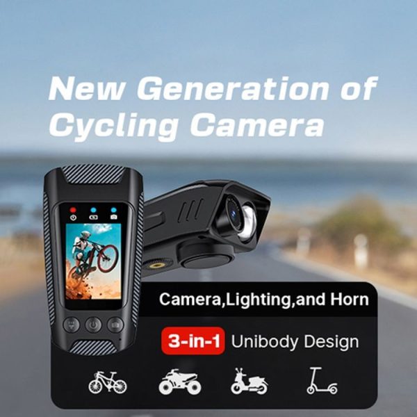 C3 Pro 2 inch IPS Color Screen IPX5 Waterproof Video Recording Lighting Cycling Camera (Black) - Image 3