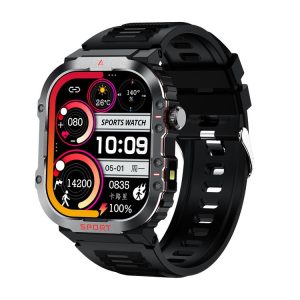 G45 2.01 inch Screen Silicone Strap 10m Waterproof Smart Watch, Support Flashlight / Bluetooth Call / HRV (Black)
