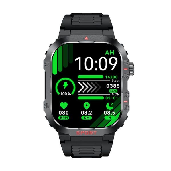 G45 2.01 inch Screen Silicone Strap 10m Waterproof Smart Watch, Support Flashlight / Bluetooth Call / HRV (Black) - Image 2