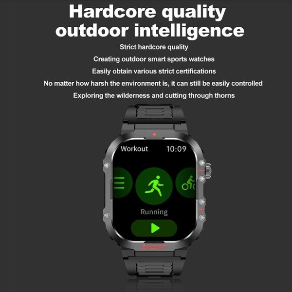 G45 2.01 inch Screen Silicone Strap 10m Waterproof Smart Watch, Support Flashlight / Bluetooth Call / HRV (Black) - Image 8