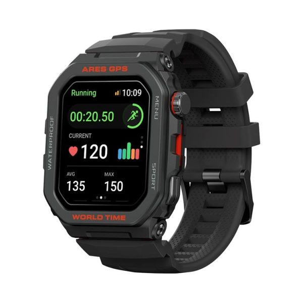 Zeblaze Ares GPS Rugged GPS Smart Watch, Support Heart Rate / Pulse Ox Blood Oxygen (Lava Black)