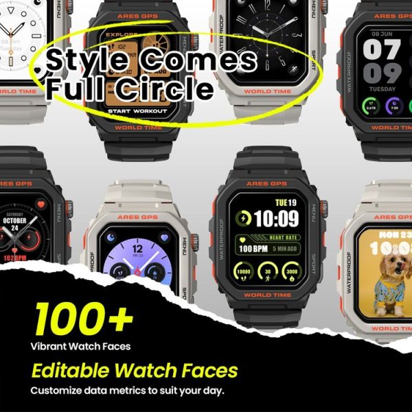 Zeblaze Ares GPS Rugged GPS Smart Watch, Support Heart Rate / Pulse Ox Blood Oxygen (Lava Black) - Image 13