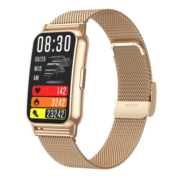 CY22 1.47 inch Steel Strap IP67 Waterproof Smart Watch, Support Heart Rate / Blood Pressure (Gold)
