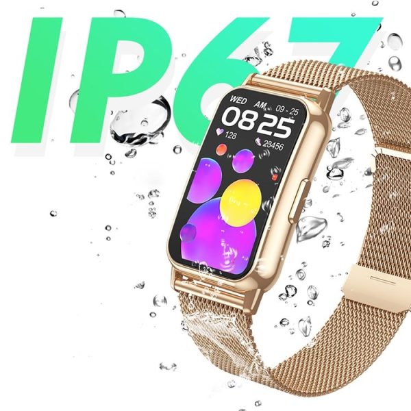 CY22 1.47 inch Steel Strap IP67 Waterproof Smart Watch, Support Heart Rate / Blood Pressure (Gold) - Image 13